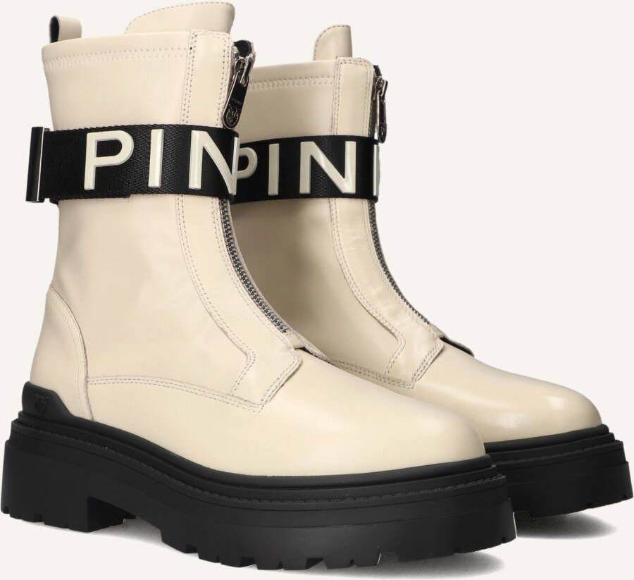 PINKO Biker Boots Dames Mia 13 Maat: 38 Materiaal: Leer Kleur: Beige