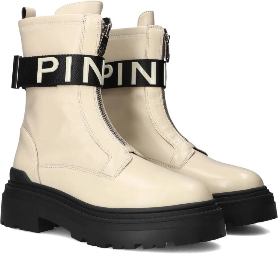 PINKO Biker Boots Dames Mia 13 Maat: 37 Materiaal: Leer Kleur: Beige