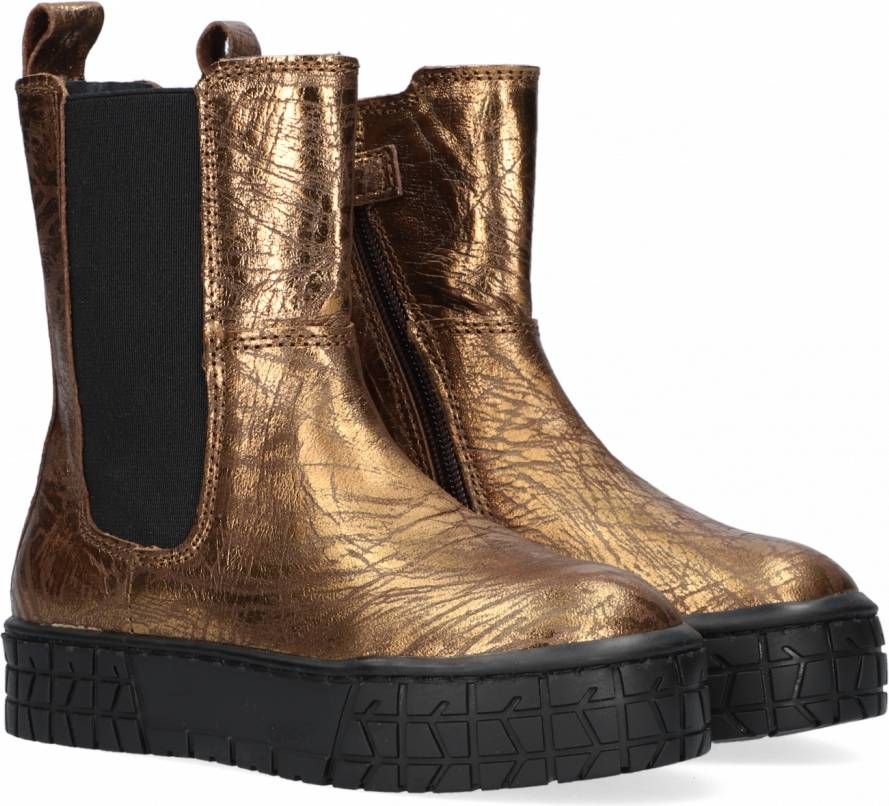 Pinocchio P1463 Chelsea boots Enkellaarsjes Meisjes Brons - Schoenen.nl
