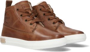 Bruin Tinten P2851 Hoge sneakers Leren Sneaker Jongens Cognac