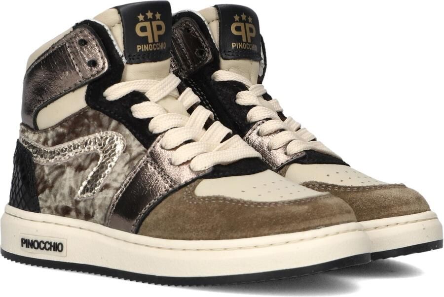Pinocchio P1765 Sneakers Leren Sneaker Meisjes Taupe