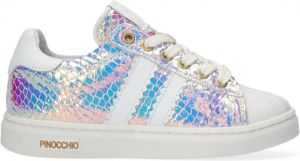 Pinocchio P1834 Lage sneakers Leren Sneaker Meisjes Zilver