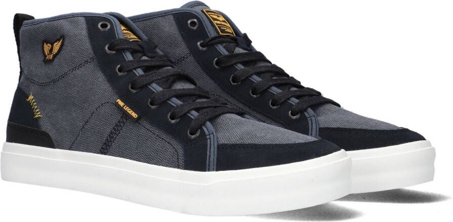 PME Legend Blauwe Leren High-Top Sneakers met Zwarte Accenten Blue Heren