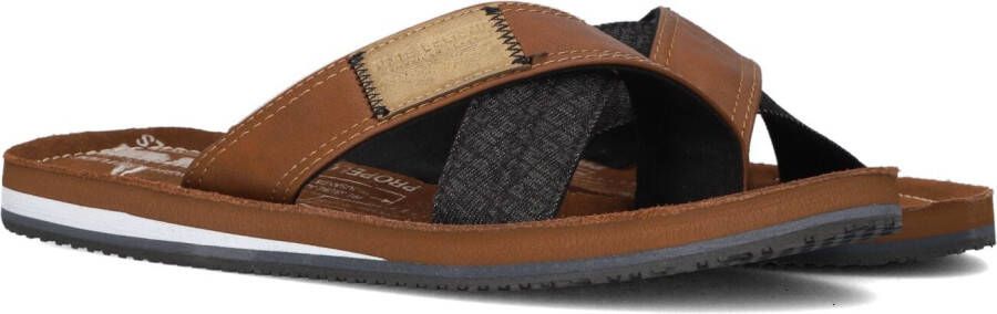 PME Legend Haig Slippers cognac Imitatieleer Heren