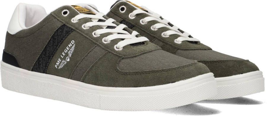 PME Legend Comfortabele groene leren sneakers met zwarte en witte accenten Green Heren