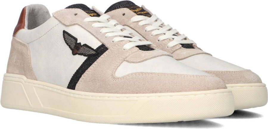 PME Legend Stijlvolle witte leren sneakers voor heren Beige Heren