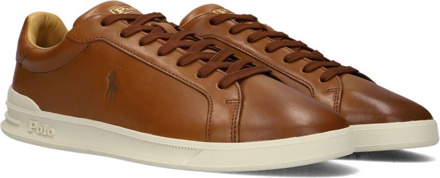 POLO RALPH LAUREN Hrt Ct Ii Top Lace Lage sneakers Leren Sneaker Heren Cognac