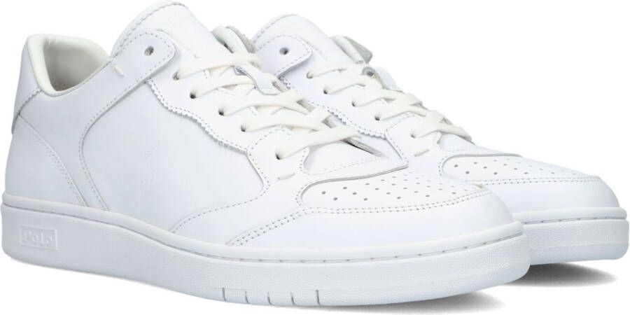 Ralph Lauren Geperforeerde Leren Sneaker met Memory Foam White Heren