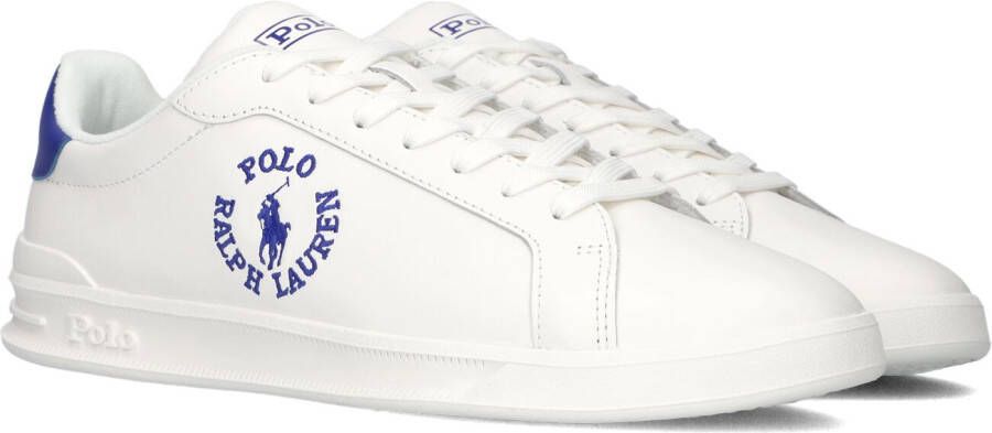 Ralph Lauren Witte Sneakers Ronde Neus Vetersluiting Gewatteerde Binnenzool Versterkte Contrasterende Hiel White Heren