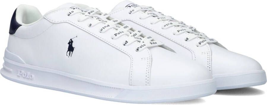 Ralph Lauren Witte Sneakers Ronde Neus Vetersluiting Gewatteerde Binnenzool Versterkte Contrasterende Hiel White Heren