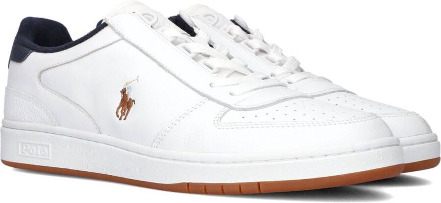 Ralph Lauren Witte Sneakers Ronde Neus Vetersluiting Gewatteerde Binnenzool Versterkte Contrasterende Hiel White Heren