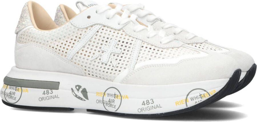 Premiata Sneakers van geperforeerde stof en suède Beige Dames