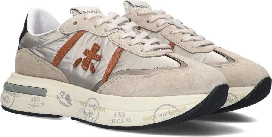 Premiata Elegante en Comfortabele Leren Sneakers Beige Dames