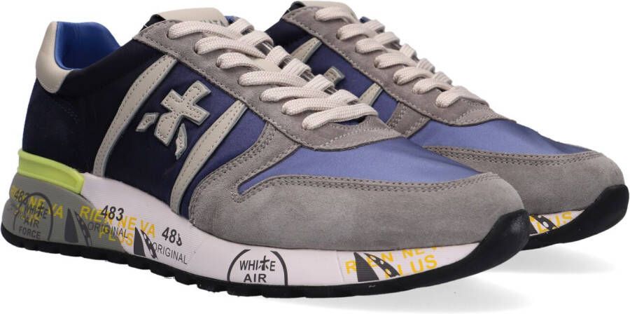 Premiata Grijze Lander Sneakers met Gekleurde Zool Multicolor Heren