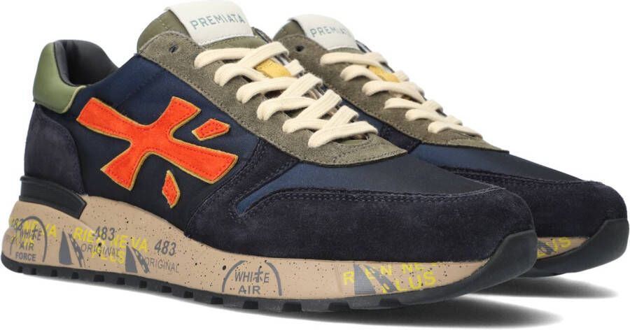 Premiata Blauwe Lage Sneakers Mick