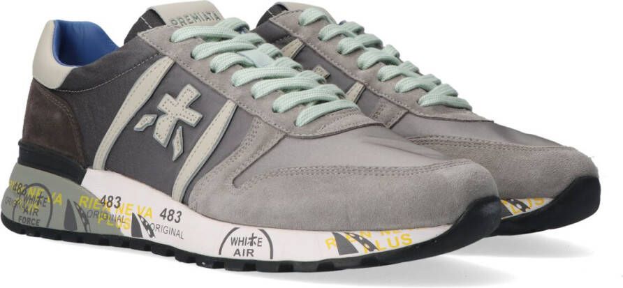 Premiata Grijze Lander Sneakers met Gekleurde Zool Multicolor Heren