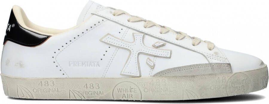 Premiata Stijlvolle Steven Sneakers in Wit en Zwart White Heren