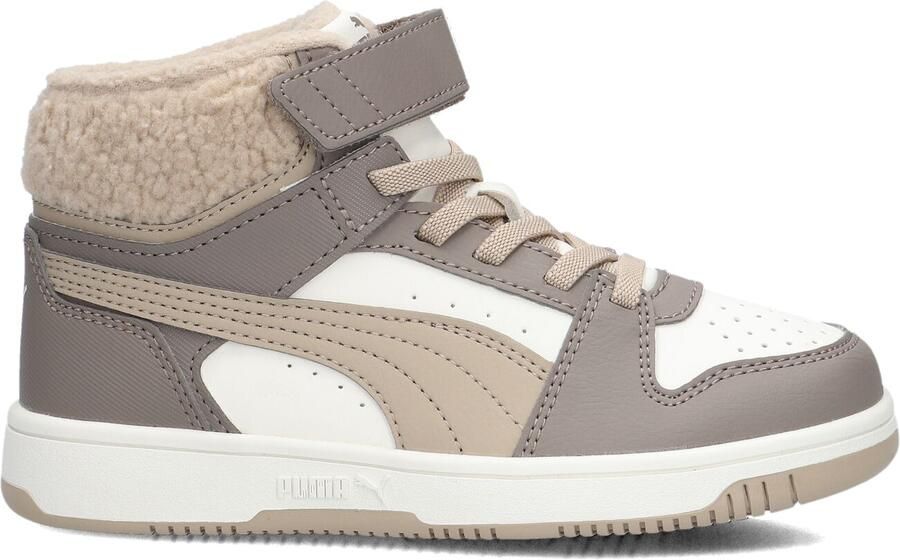 Puma Rebound Slam sneakers grijsbruin ecru Imitatieleer