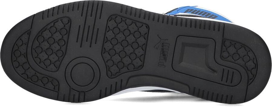 Puma Rebound v6 Mid V6 Mid sneakers wit zwart kobaltblauw Jongens Meisjes Imitatieleer 35.5 - Foto 3