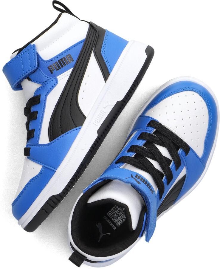 Puma Rebound v6 Mid V6 Mid sneakers wit zwart blauw Jongens Meisjes Imitatieleer 35 - Foto 5