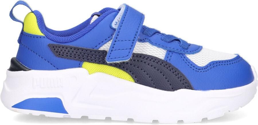 Puma Trinity 2 LT sneakers lichtgrijs blauw Jongens Meisjes Mesh Meerkleurig