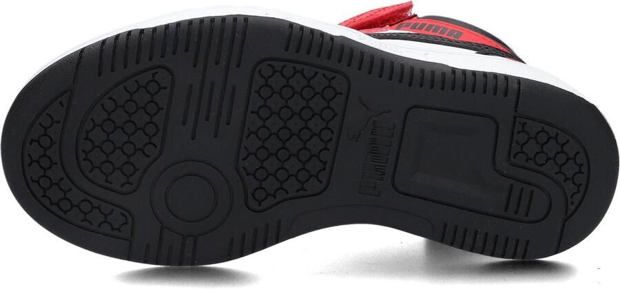 Puma Rebound v6 Mid V6 Mid sneakers wit zwart rood Jongens Meisjes Imitatieleer 29 - Foto 4