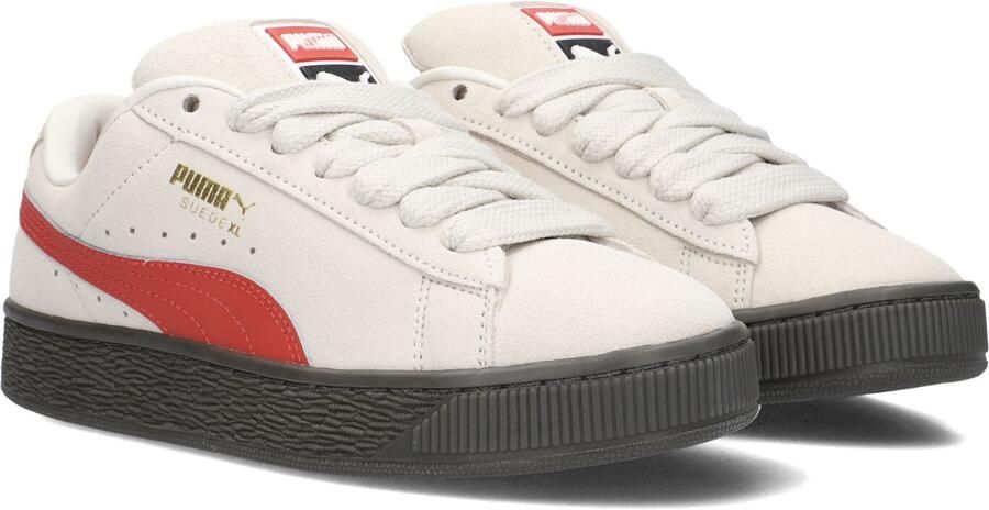 Puma Suede sneakers lichtgrijs rood