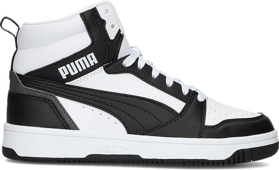Puma Rebound V6 Mid Jr White Black shadow Gray (gs) Fashion sneakers Schoenen weiß 37.5 beschikbare maaten:37.5 38.5 39