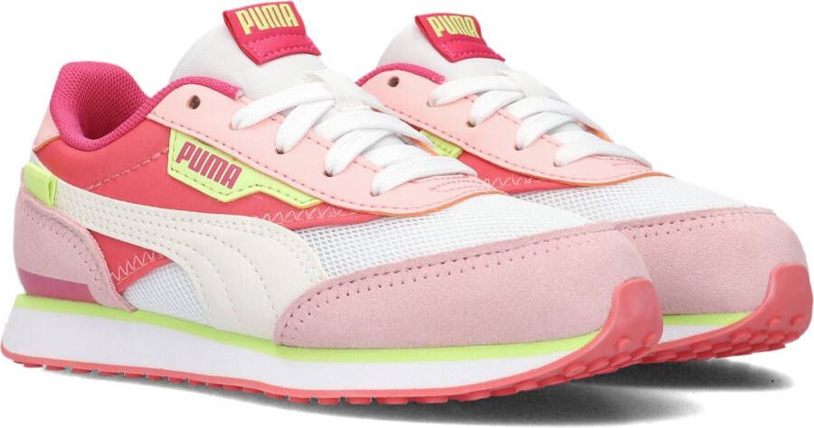 Puma Future Rider Splash sneakers roze wit groen Jongens Meisjes Imitatieleer 28