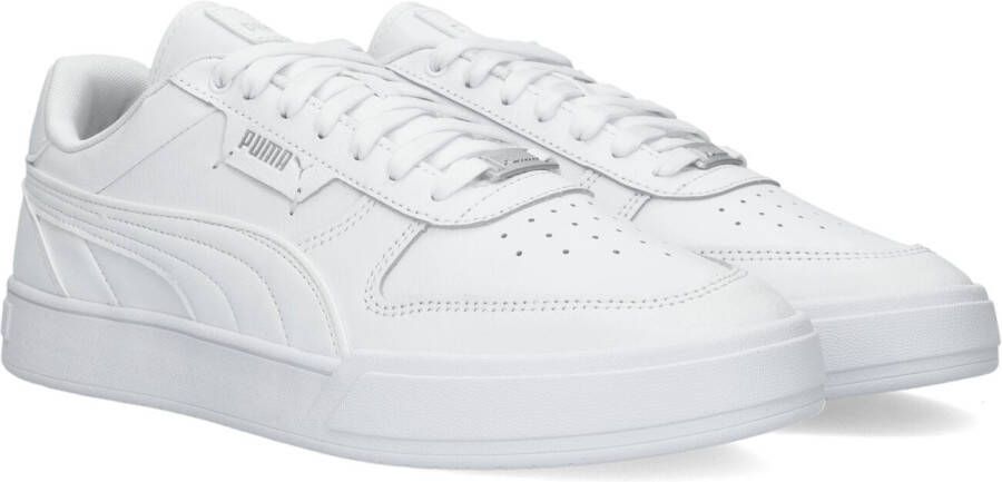 Puma Witte leren sneakers met gepolsterde enkelondersteuning White Heren