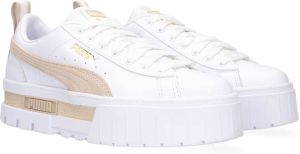 Puma Mayze Lth Womens White Peyote Schoenmaat 34 1 2 Sneakers 381983 02
