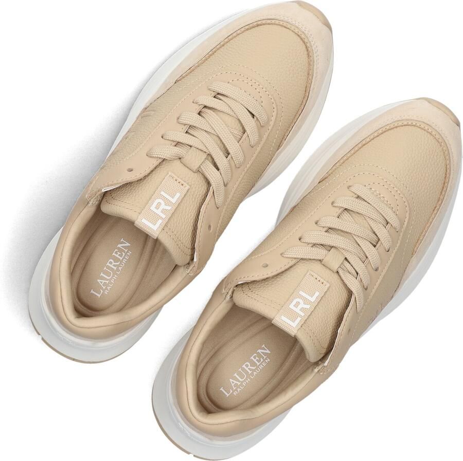 LAUREN RALPH LAUREN Lage Sneakers Dames Franky Leer Beige - Foto 3
