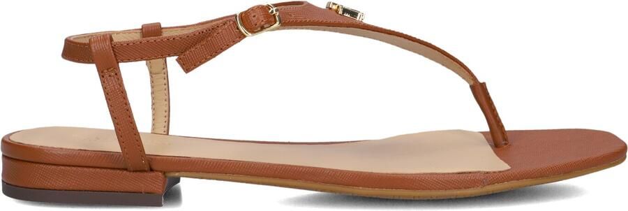 LAUREN RALPH LAUREN Dames Everley 2 Flat Sandal Maat: 38 Materiaal: Leatherlook Kleur: Bruin - Foto 5