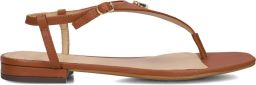 LAUREN RALPH LAUREN Dames Everley 2 Flat Sandal Leatherlook Bruin
