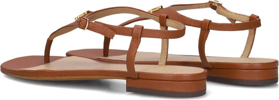 LAUREN RALPH LAUREN Dames Everley 2 Flat Sandal Maat: 38 Materiaal: Leatherlook Kleur: Bruin - Foto 4