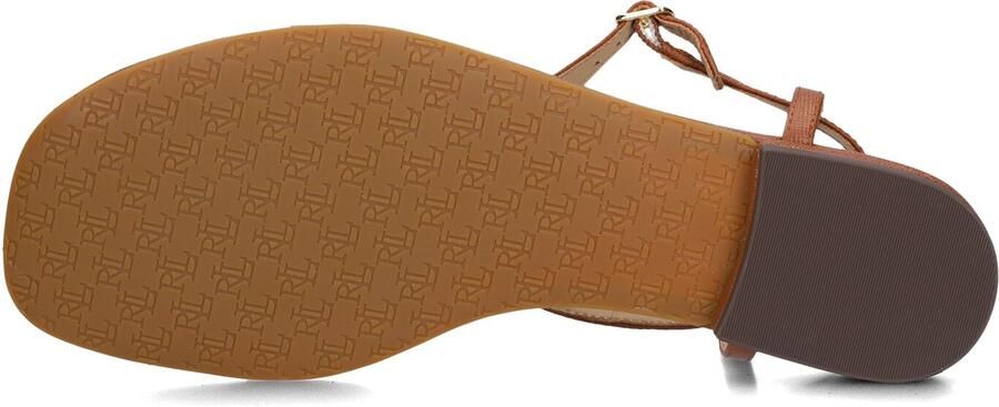 LAUREN RALPH LAUREN Dames Everley 2 Flat Sandal Maat: 38 Materiaal: Leatherlook Kleur: Bruin - Foto 3