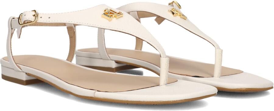 LAUREN RALPH LAUREN Dames Everley 2 Flat Sandal Maat: 43 Materiaal: Textiel Kleur: Wit