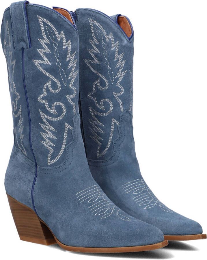 RED-RAG Cowboylaarzen Dames 77424 Maat: 40 Materiaal: Suède Kleur: Blauw