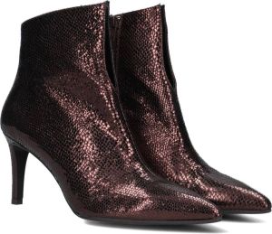 MW RED-RAG Metallic enkellaarsjes bruin | 78580