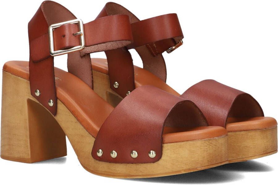 RED-RAG Sandalen Dames 79568 Maat: 40 Materiaal: Leer Kleur: Cognac