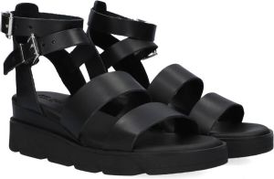 Red-Rag Red Rag Sandalen Dames Damesschoenen Leer Blokhak hoogte 5 cm 79384 Zwart