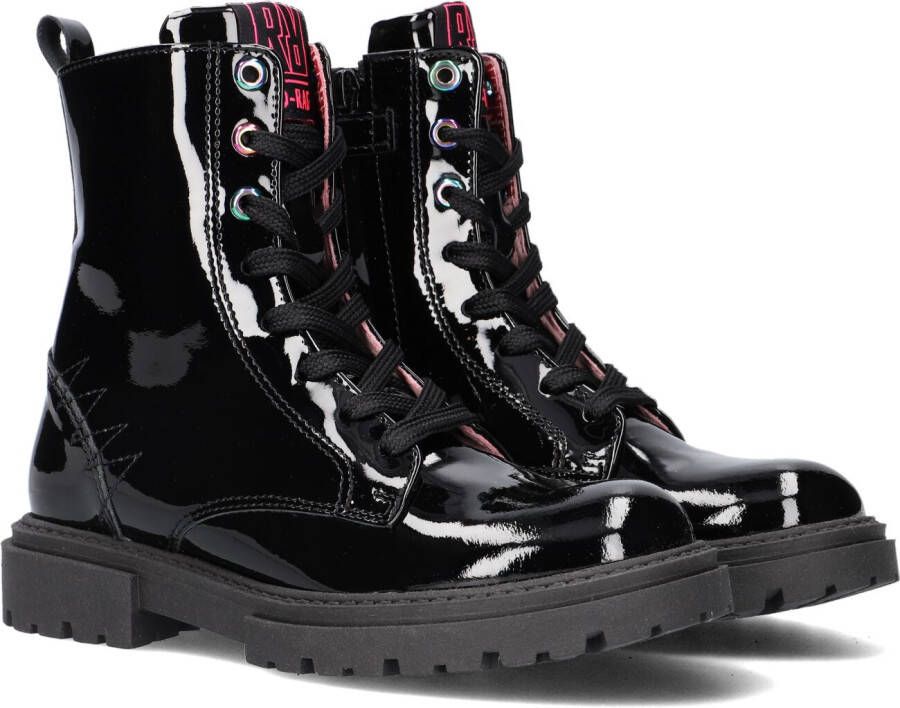 Red-Rag Red Rag 12424 Veterboots Laarzen Met Veters Meisjes Zwart -  Schoenen.nl