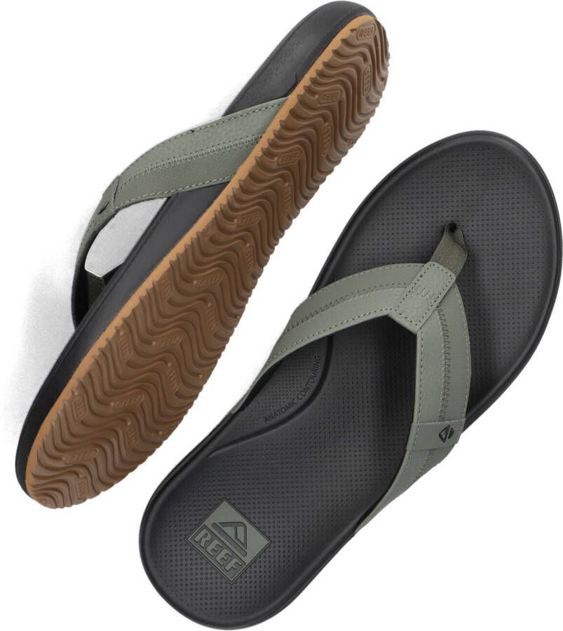 Reef Groene Leren Heren Slippers Stijlvol Comfort