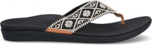 Reef Ortho Bounce Woven Dames Slippers Zwart Wit