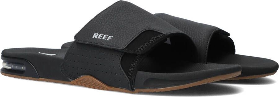 Reef Fanning Slide leren slippers zwart