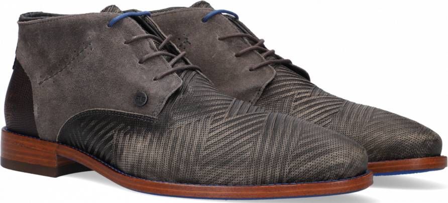 Rehab Footwear Salvador Zig Zag | Halfhoge grijze nette schoenen
