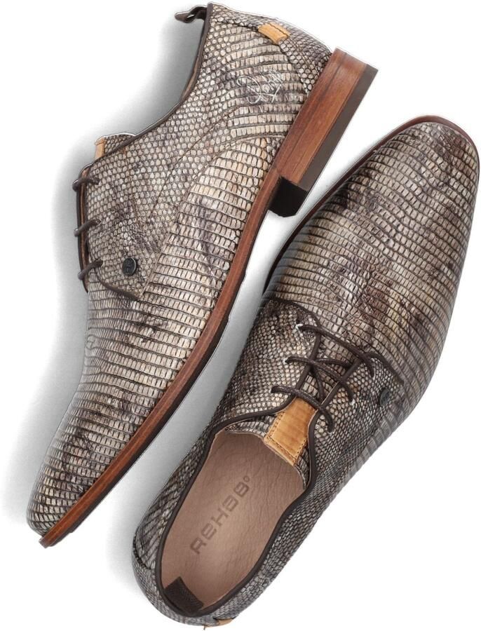 Rehab Greymarble leren veterschoenen met dierenprint zand - Foto 2