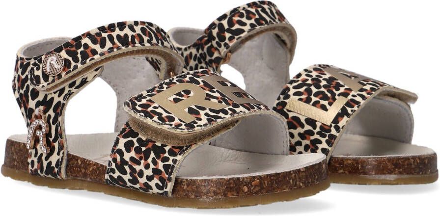 REPLAY Ibiza sandalen met panterprint goud