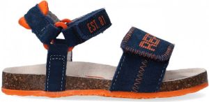 REPLAY Quad suède sandalen blauw oranje