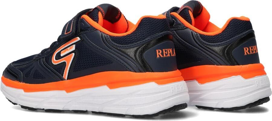 REPLAY Christal JR sneakers donkerblauw neon oranje - Foto 4